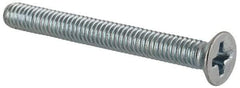 Value Collection - M4x0.70 Metric Coarse, 35mm OAL Phillips Drive Machine Screw - Flat Head, Grade 4.8 Steel, Zinc-Plated Finish, Without Washer - Americas Industrial Supply
