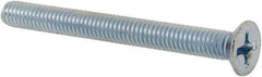 Value Collection - M4x0.70 Metric Coarse, 40mm OAL Phillips Drive Machine Screw - Flat Head, Grade 4.8 Steel, Zinc-Plated Finish, Without Washer - Americas Industrial Supply