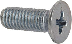 Value Collection - M5x0.80 Metric Coarse, 14mm OAL Phillips Drive Machine Screw - Flat Head, Grade 4.8 Steel, Zinc-Plated Finish, Without Washer - Americas Industrial Supply
