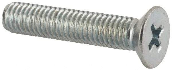 Value Collection - M5x0.80 Metric Coarse, 25mm OAL Phillips Drive Machine Screw - Flat Head, Grade 4.8 Steel, Zinc-Plated Finish, Without Washer - Americas Industrial Supply