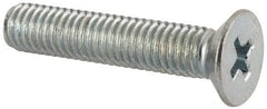 Value Collection - M5x0.80 Metric Coarse, 25mm OAL Phillips Drive Machine Screw - Flat Head, Grade 4.8 Steel, Zinc-Plated Finish, Without Washer - Americas Industrial Supply
