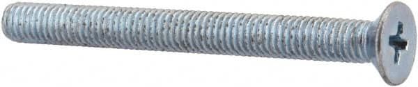 Value Collection - M5x0.80 Metric Coarse, 50mm OAL Phillips Drive Machine Screw - Flat Head, Grade 4.8 Steel, Zinc-Plated Finish, Without Washer - Americas Industrial Supply