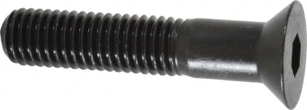 Made in USA - 1/4-20 UNC Hex Socket Drive, 82° Flat Screw - Alloy Steel, Black Oxide Finish, Partially Threaded, 1-3/4" OAL - Americas Industrial Supply
