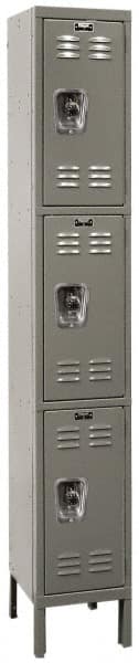 Hallowell - 3 Door, 3 Tier, Ready-Built Wardrobe & Box Lockers - Americas Industrial Supply
