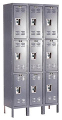 Hallowell - 9 Door, 3 Tier, Ready-Built Wardrobe & Box Lockers - Americas Industrial Supply