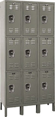 Hallowell - 9 Door, 3 Tier, Ready-Built Wardrobe & Box Lockers - Americas Industrial Supply