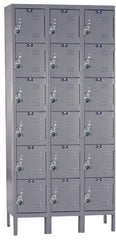 Hallowell - 18 Door, 6 Tier, Ready-Built Wardrobe & Box Lockers - Americas Industrial Supply