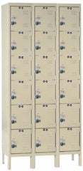 Hallowell - 18 Door, 6 Tier, Ready-Built Wardrobe & Box Lockers - Americas Industrial Supply