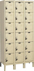 Hallowell - 18 Door, 6 Tier, Ready-Built Wardrobe & Box Lockers - Americas Industrial Supply