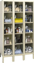 Hallowell - 15 Door, 5 Tier, Safety-View Plus Box Lockers - Americas Industrial Supply