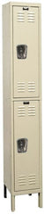 Hallowell - 2 Door, 2 Tier, Galvanite Corrosion Resistant Wardrobe & Box Lockers - Americas Industrial Supply