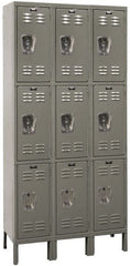 Hallowell - 9 Door, 3 Tier, Premium Wardrobe Lockers - Americas Industrial Supply