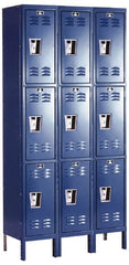 Hallowell - 9 Door, 3 Tier, Premium Wardrobe Lockers - Americas Industrial Supply