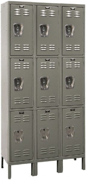 Hallowell - 9 Door, 3 Tier, Premium Wardrobe Lockers - Americas Industrial Supply