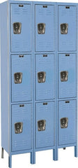 Hallowell - 9 Door, 3 Tier, Premium Wardrobe Lockers - Americas Industrial Supply