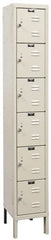 Hallowell - 6 Door, 6 Tier, Galvanite Corrosion Resistant Wardrobe & Box Lockers - Americas Industrial Supply