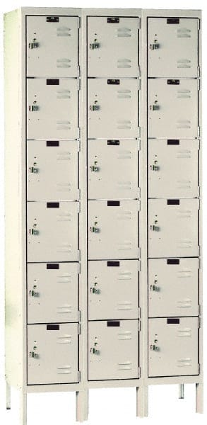 Hallowell - 18 Door, 6 Tier, Premium Box Lockers - Americas Industrial Supply