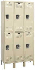 Hallowell - 6 Door, 2 Tier, Galvanite Corrosion Resistant Wardrobe & Box Lockers - Americas Industrial Supply