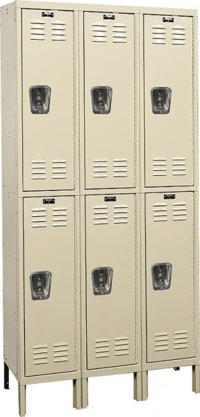 Hallowell - 6 Door, 2 Tier, Premium Wardrobe Lockers - Americas Industrial Supply