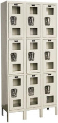 Hallowell - 9 Door, 3 Tier, Safety-View Wardrobe Lockers - Americas Industrial Supply