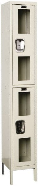 Hallowell - 2 Door, 2 Tier, Safety-View Wardrobe Lockers - Americas Industrial Supply