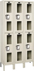 Hallowell - 6 Door, 2 Tier, Safety-View Wardrobe Lockers - Americas Industrial Supply