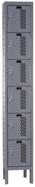 Hallowell - 6 Door, 6 Tier, Heavy-Duty Ventilated Wardrobe & Box Lockers - Americas Industrial Supply
