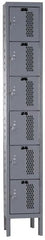 Hallowell - 6 Door, 6 Tier, Heavy-Duty Ventilated Wardrobe & Box Lockers - Americas Industrial Supply