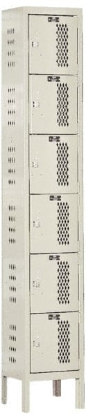 Hallowell - 6 Door, 6 Tier, Heavy-Duty Ventilated Wardrobe & Box Lockers - Americas Industrial Supply