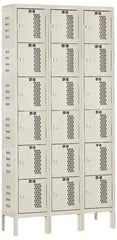 Hallowell - 18 Door, 6 Tier, Heavy-Duty Ventilated Wardrobe & Box Lockers - Americas Industrial Supply