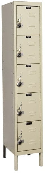 Hallowell - 5 Door, 5 Tier, Ready-Built Wardrobe & Box Lockers - Americas Industrial Supply