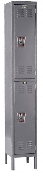 Hallowell - 2 Door, 2 Tier, Ready-Built Wardrobe & Box Lockers - Americas Industrial Supply