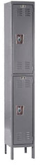 Hallowell - 2 Door, 2 Tier, Ready-Built Wardrobe & Box Lockers - Americas Industrial Supply