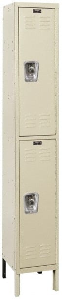 Hallowell - 2 Door, 2 Tier, Ready-Built Wardrobe & Box Lockers - Americas Industrial Supply