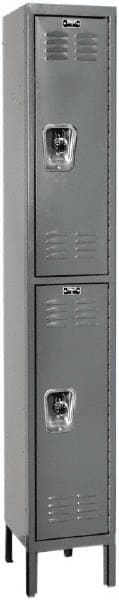Hallowell - 2 Door, 2 Tier, Ready-Built Wardrobe & Box Lockers - Americas Industrial Supply