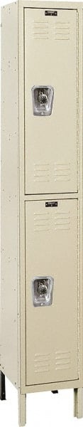 Hallowell - 2 Door, 2 Tier, Ready-Built Wardrobe & Box Lockers - Americas Industrial Supply