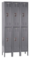 Hallowell - 6 Door, 2 Tier, Ready-Built Wardrobe & Box Lockers - Americas Industrial Supply