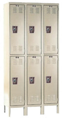 Hallowell - 6 Door, 2 Tier, Ready-Built Wardrobe & Box Lockers - Americas Industrial Supply