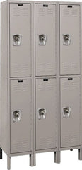 Hallowell - 6 Door, 2 Tier, Ready-Built Wardrobe & Box Lockers - Americas Industrial Supply