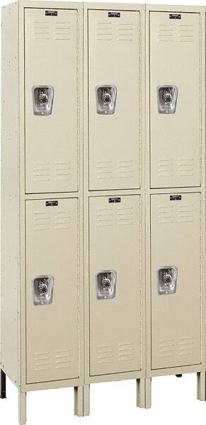 Hallowell - 6 Door, 2 Tier, Ready-Built Wardrobe & Box Lockers - Americas Industrial Supply