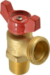 B&K Mueller - 1/2" Pipe, Brass, MNPT, SWT x GHT End Connection, Boiler Drain Valve - 125 psi WOG Rating, Wing Tee Handle - Americas Industrial Supply
