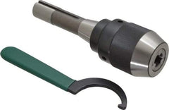 Jacobs - R8, 7/64 to 5/8" Capacity, Integral Shank Drill Chuck - Keyless, Taper Shank, 2-1/8" Sleeve Diam, 3-23/64" Open Length - Exact Industrial Supply