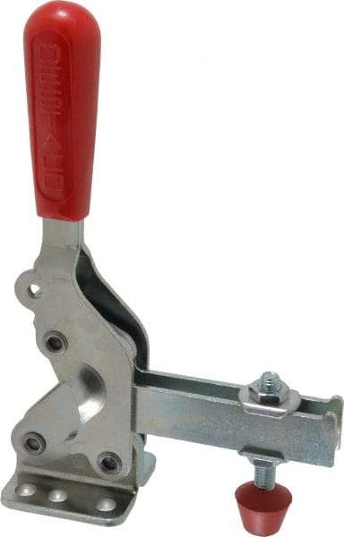 De-Sta-Co - 1,000 Lb Holding Capacity, Vertical Handle, Manual Hold Down Toggle Clamp - 64° Handle Movement, 76° Bar Opening, U-Bar, Flanged Base, Electro-Plated Zinc, Carbon Steel - Americas Industrial Supply
