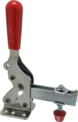 De-Sta-Co - 1,000 Lb Holding Capacity, Vertical Handle, Manual Hold Down Toggle Clamp - 64° Handle Movement, 76° Bar Opening, U-Bar, Flanged Base, Electro-Plated Zinc, Carbon Steel - Americas Industrial Supply