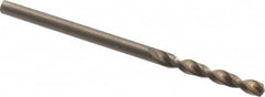 Cleveland - #40 135° Parabolic Flute Cobalt Screw Machine Drill Bit - Oxide/Gold Finish, Right Hand Cut, 13/16" Flute Length, 1-13/16" OAL, Split Point, Straight Shank - Americas Industrial Supply