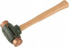 Garland - 3-1/2 Lb Head 1-1/2" Face Copper Split Head Hammer - Wood Handle - Americas Industrial Supply