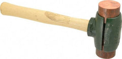 Garland - 6-1/2 Lb Head 2" Face Copper Split Head Hammer - Wood Handle - Americas Industrial Supply