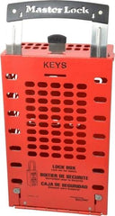 Master Lock - 3-1/2" Deep x 6-3/8" Wide x 12-3/4" High, Portable & Wall Mount Group Lockout Box - Red, 14 Padlocks - Americas Industrial Supply