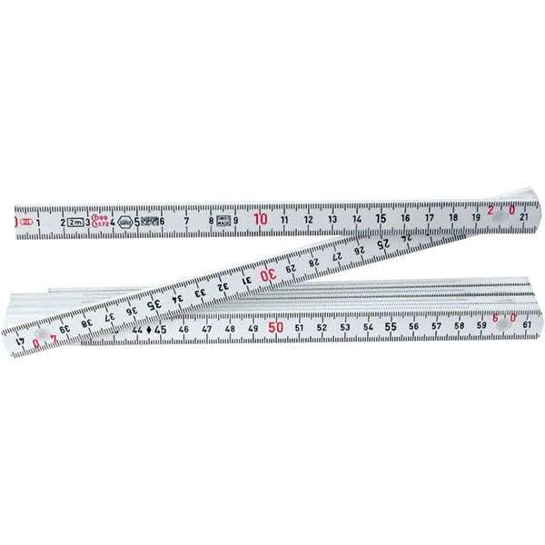 Wiha - Folding Rules Overall Length (Feet): 6.56 Graduation (Inch): 3/32 - Americas Industrial Supply