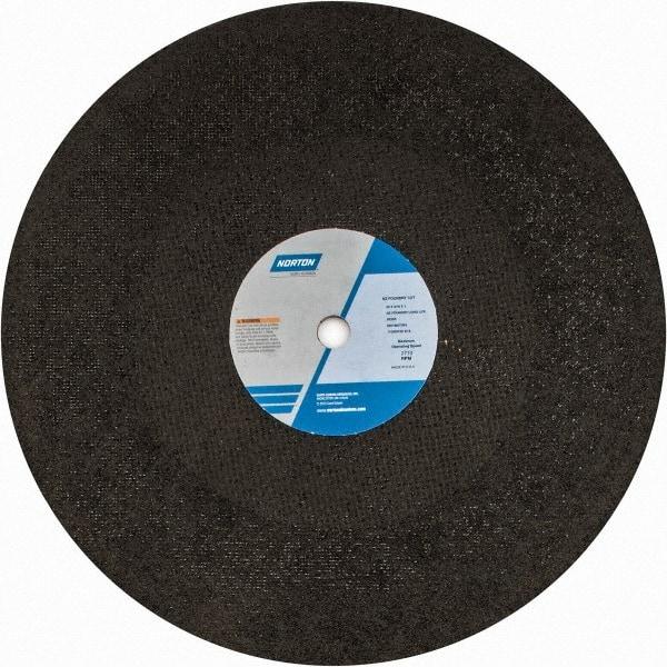 Norton - 20" Zirconia Alumina Cutoff Wheel - 3/16" Thick, 1" Arbor, 2,710 Max RPM, Use with Stationary Grinders - Americas Industrial Supply